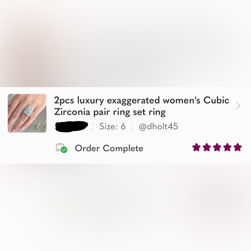 2pcs luxury exaggerated women's Cubic Zirconia pair ring set ring - Picture 5 of 13